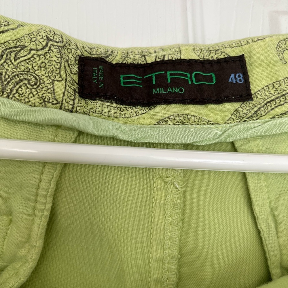 Etro Green Chinos with Straight Leg and Relaxed Fit Euro Size 48 US Size 12 - Picture 7 of 17